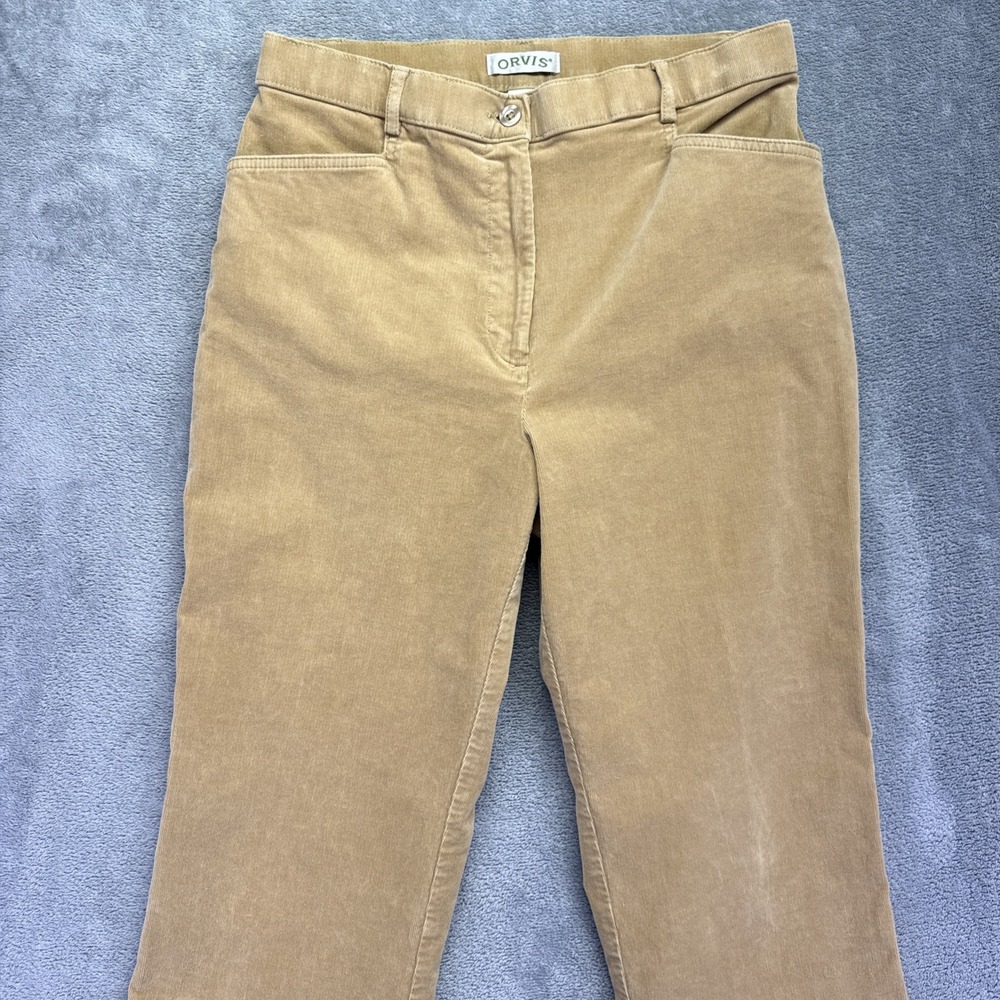 Orvis Pants Womens Size 10 Tan Straight Leg Corduroy Y2K‎ Cotton Stretch Casual